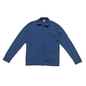 L.L. Bean 100% Cashmere Full-zip Sweater Sz Large Sky Blue